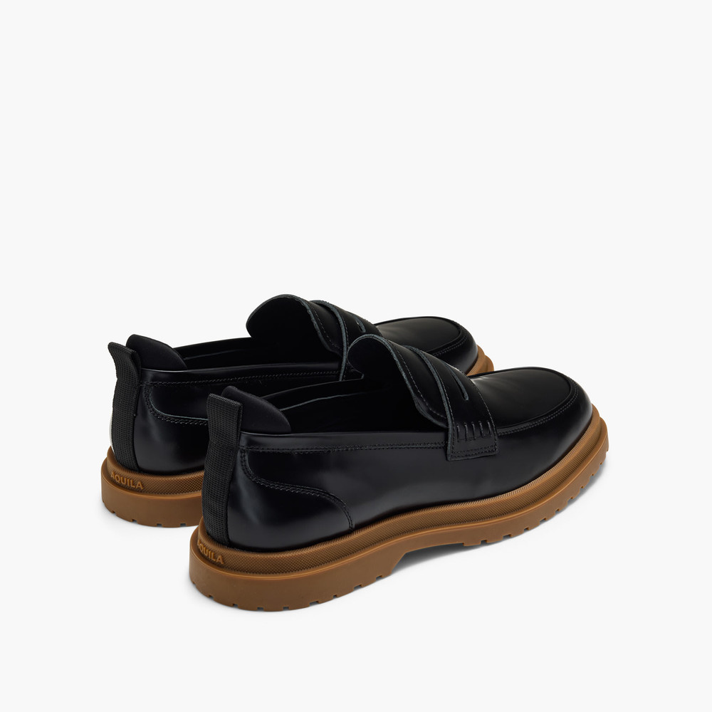Radar Black Toffee Penny Loafers