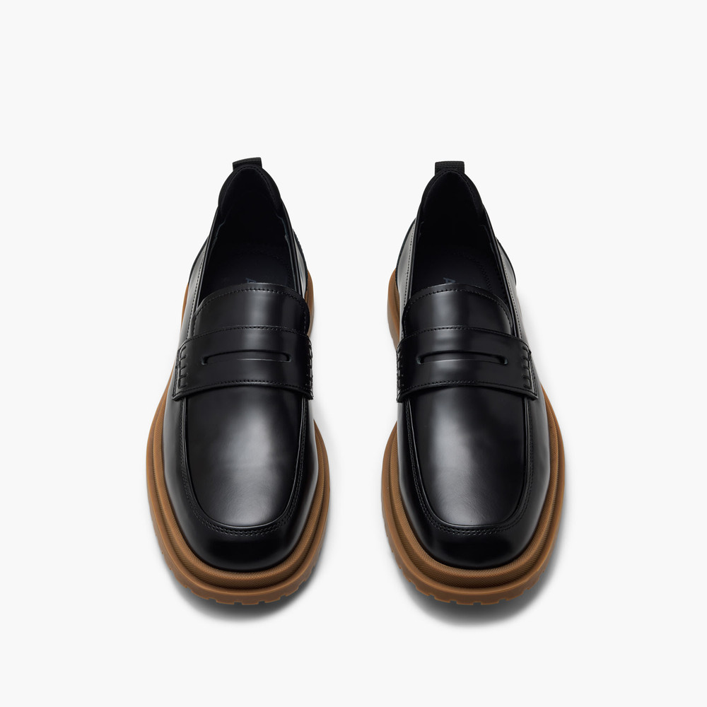 Radar Black Toffee Penny Loafers