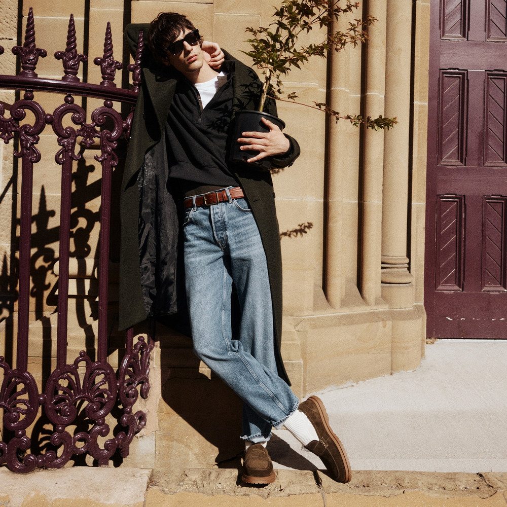 Radar Olive Suede Penny Loafers