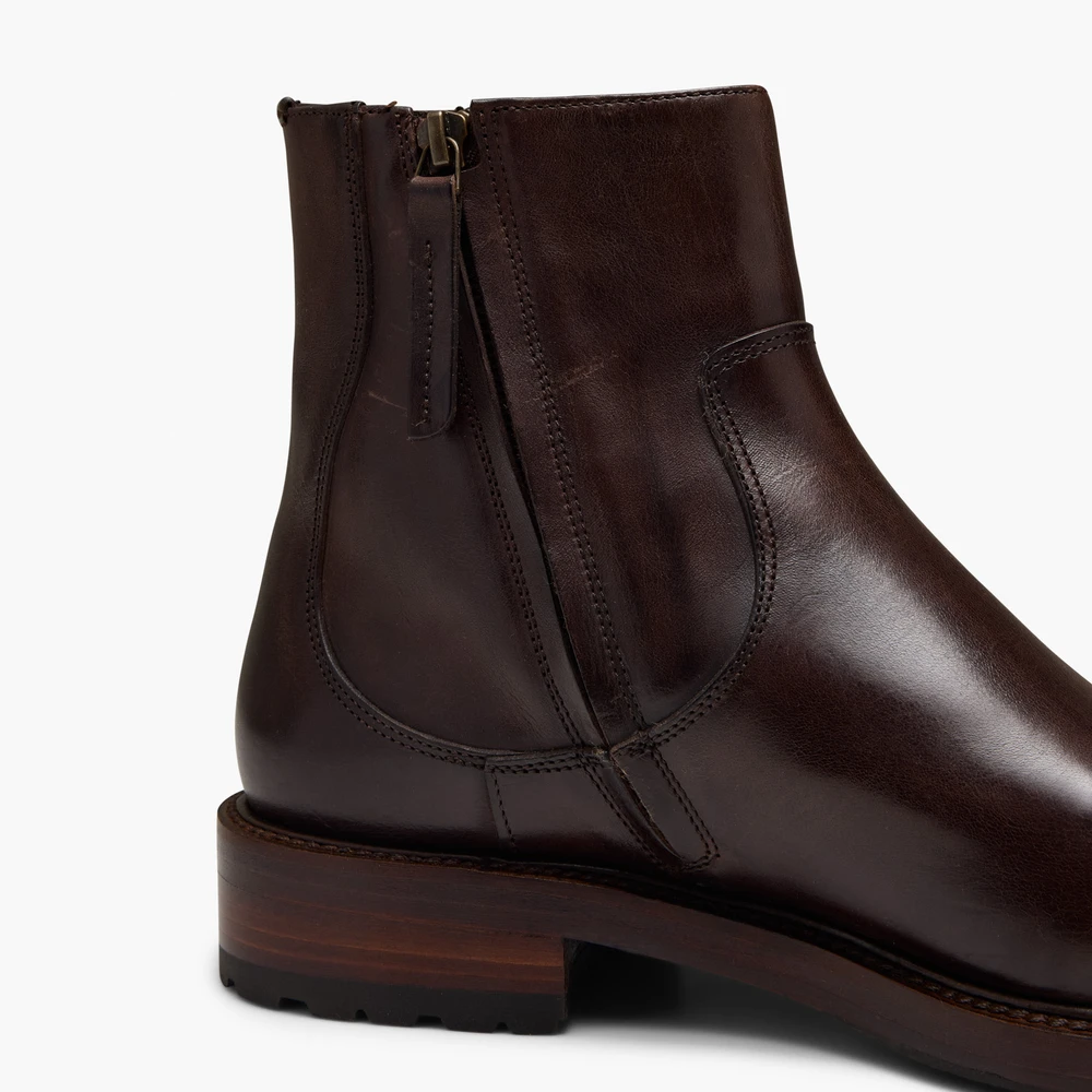 Rochford Brown Zip Up Boots