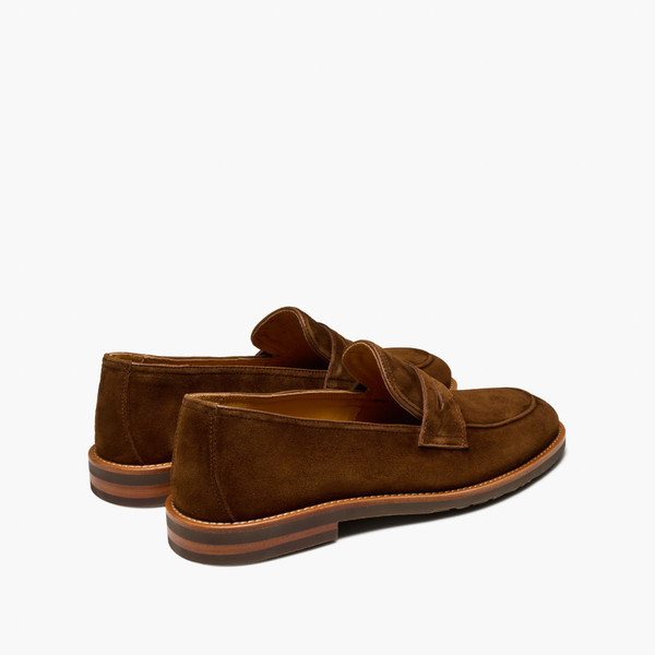 Emilio Brown Suede Penny Loafers