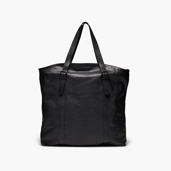 Borsa Black Leather Tote Bag