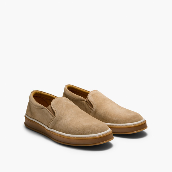 Deuce Cream Suede Slip On Shoes