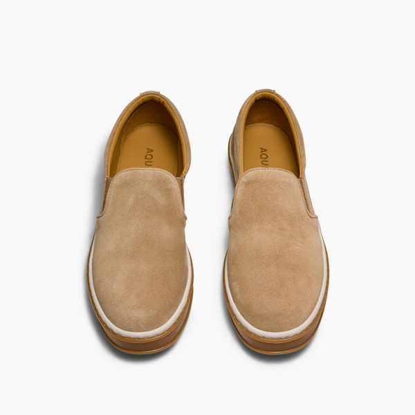 Deuce Cream Suede Slip On Shoes
