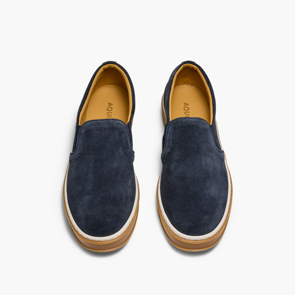 Deuce Navy Suede Slip On Shoes