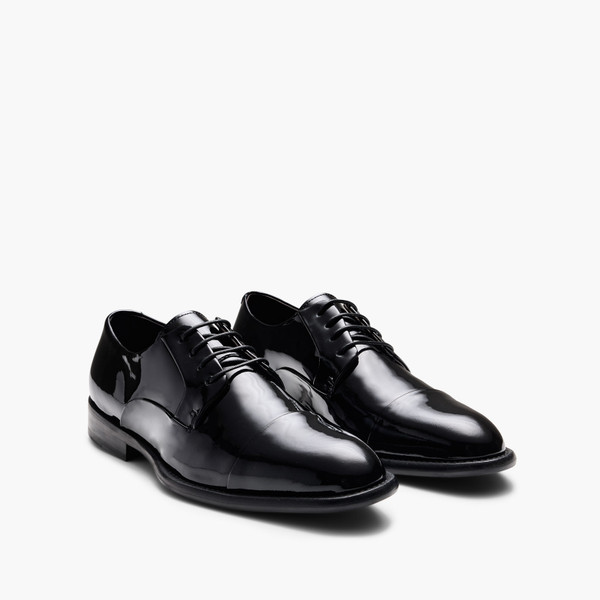 Grantham Patent Black Derby Shoes