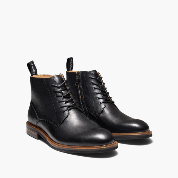 Upton Black Lace-Up Boots