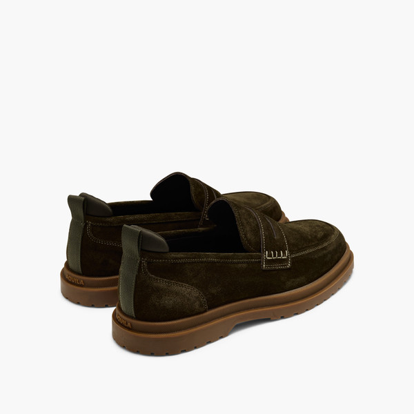 Radar Olive Suede Penny Loafers