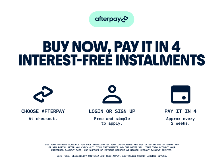 Aquila Shoes. Afterpay Banner.