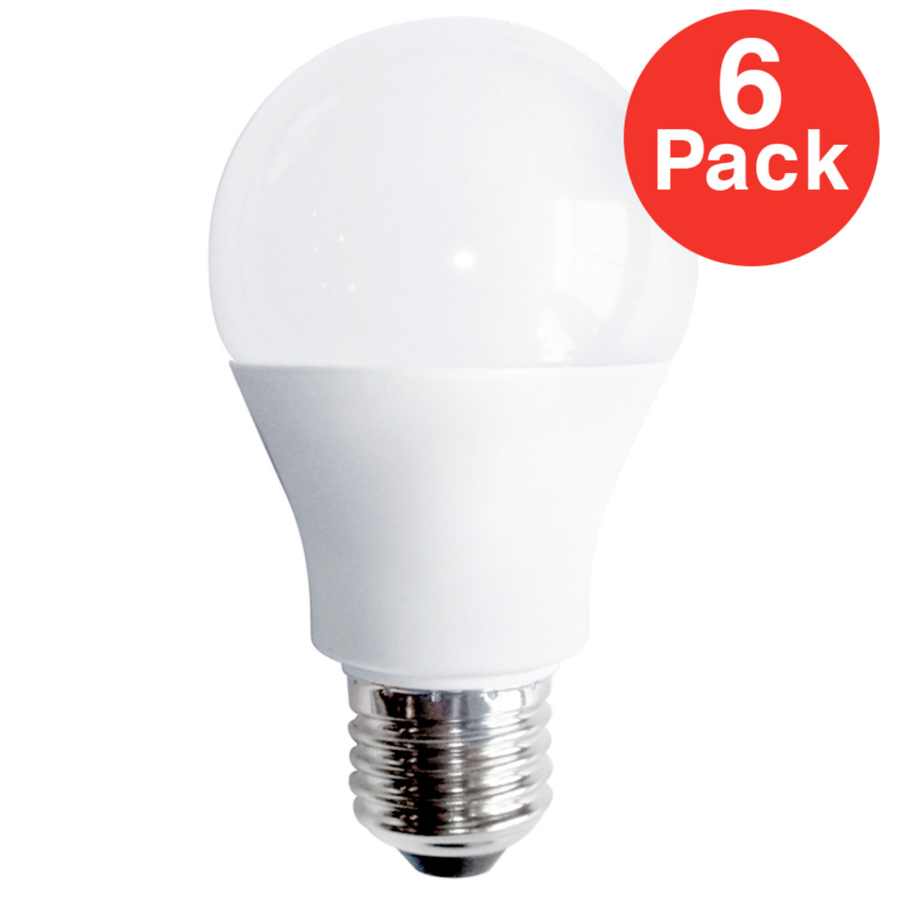 6-Pack Dimmable LED 9W (60W equiv) 2700K