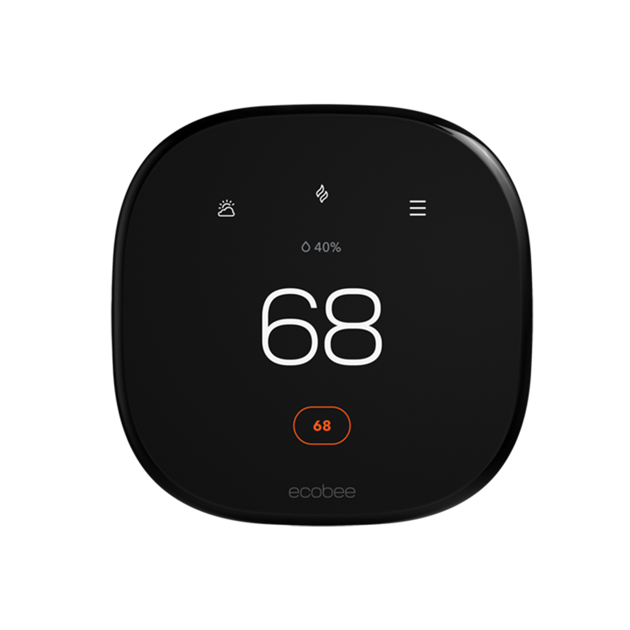 ecobee Smart Thermostat Enhanced set to 68° heating