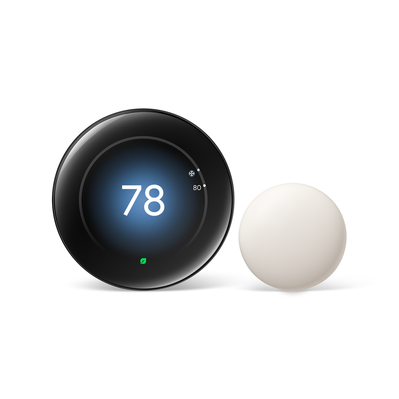 Nest Learning Thermostat Polished Obsidian with the nest sensor