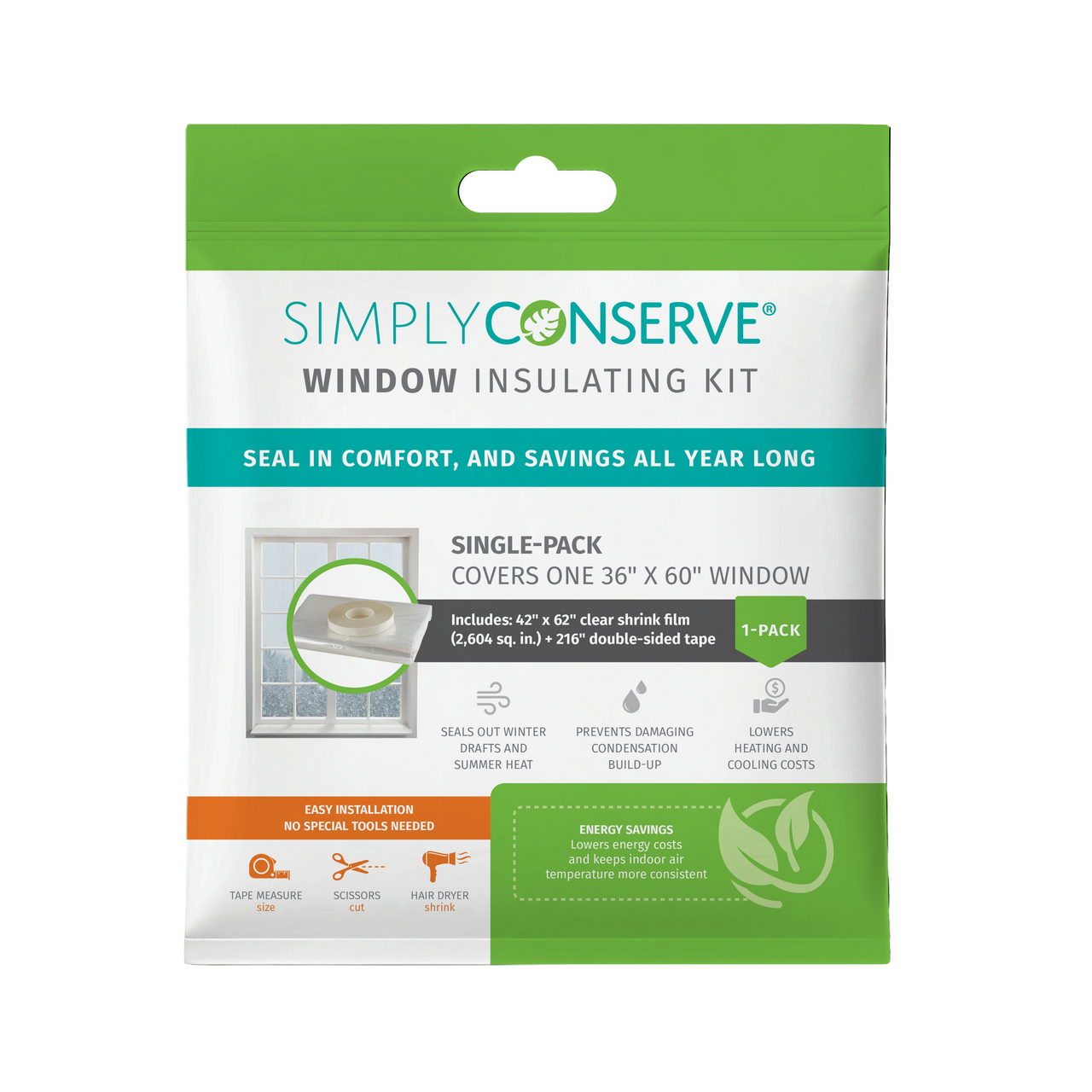 Single - Window Insulation Kit Packaging