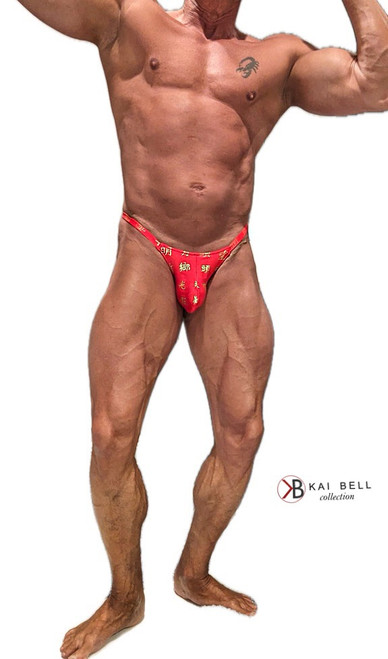 The Quiet Night (Red) "Double Strap" (swim thong)