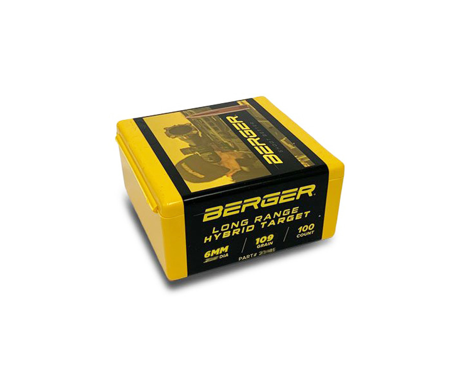 Berger Long Range Hybrid Target Bullets 6mm 109 gr HPBT 500/ct
