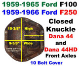 1959-1966 F100, F250 Dana 44, 44HD Front Axle