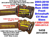 Dodge or Ram Front Driveshaft ID