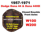 1957-1971 Dodge Dana 44, 44HD Axle Identification