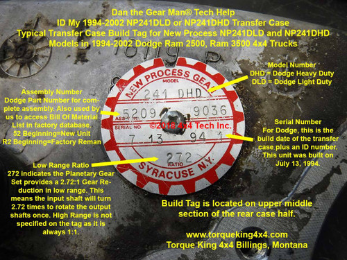 Jeep Transfer Case Identification Chart