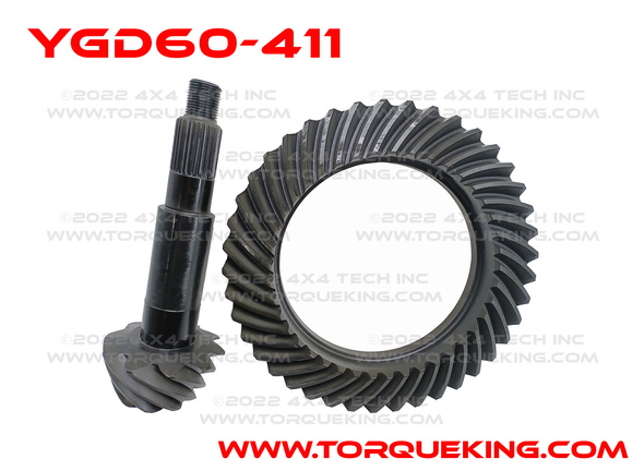 YG D60-411 High Performance Yukon Replacement Ring & Pinion Gear Set for Dana 60 in a 4.11 Ratio Torque King 4x4