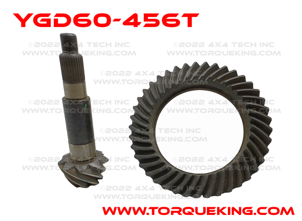 YG D60-456T High Performance Yukon Replacement Ring & Pinion Gear Set for Dana 60 in a 4.56 Ratio, thick Torque King 4x4