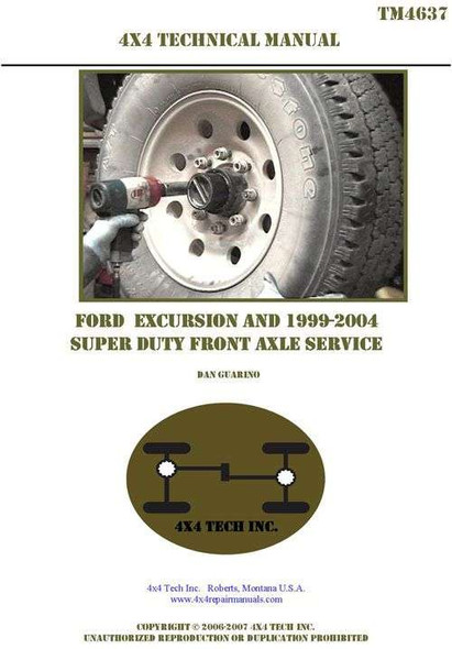 TM4637 Front Axle Tech Manual for Excursion & 1999-2004 Super Duty Torque King 4x4