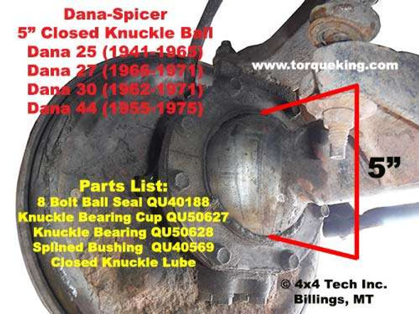 ID Dana Closed Knuckle Ball Type Front Axle IDN-125 Torque King 4x4