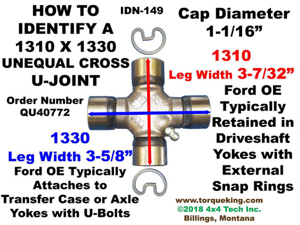 U-Joint ID Spicer 1310 x 1330 Series External Snap Ring IDN-149 Torque King 4x4