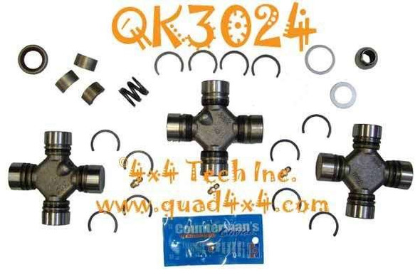 QK3020 Custom 4x4 CV Shaft Rebuild Kit with 7260 U-Joints for 1975-1993 Dodge Torque King 4x4