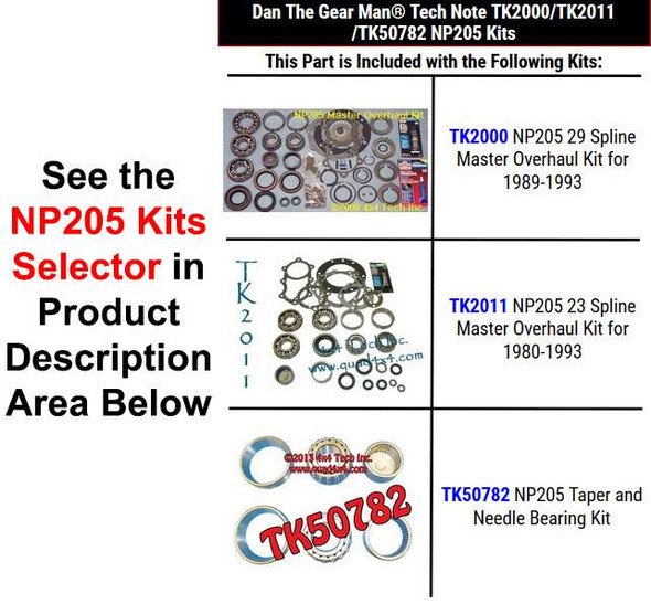 TK2000 TK2011 TK50782 NP205 Kits Selector Torque King 4x4