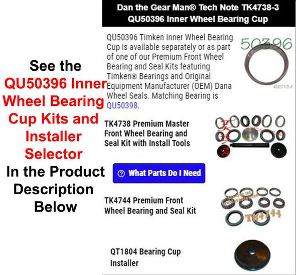 TK4738-3 QU50396 Inner Wheel Bearing Cup Torque King 4x4