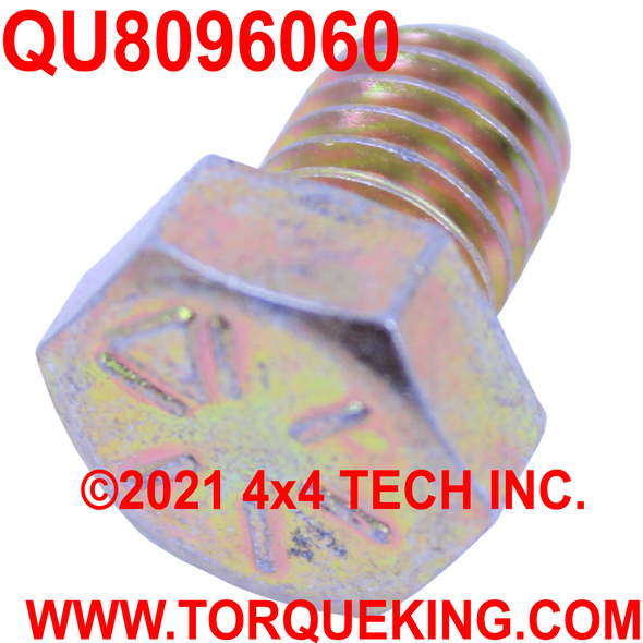 QU8096060 3/8-16 x 1/2 UNC Grade 8 Coarse Thread Hex Head Bolt Torque King 4x4