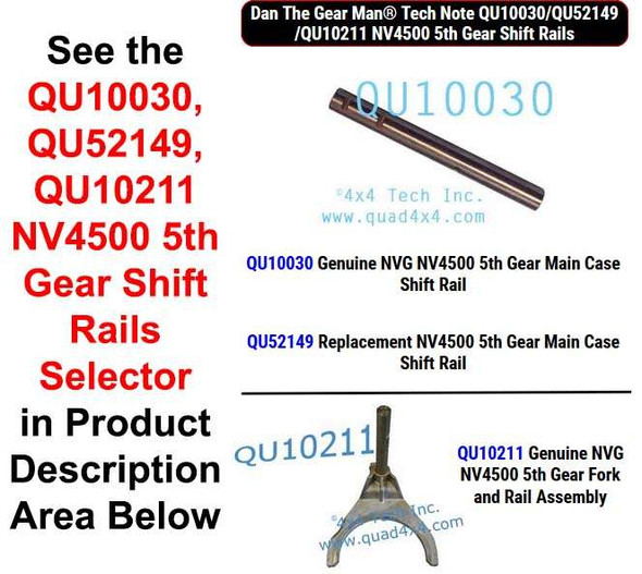 QU10030, QU52149, QU10211 NV4500 5th Gear Shift Rails Selector Torque King 4x4