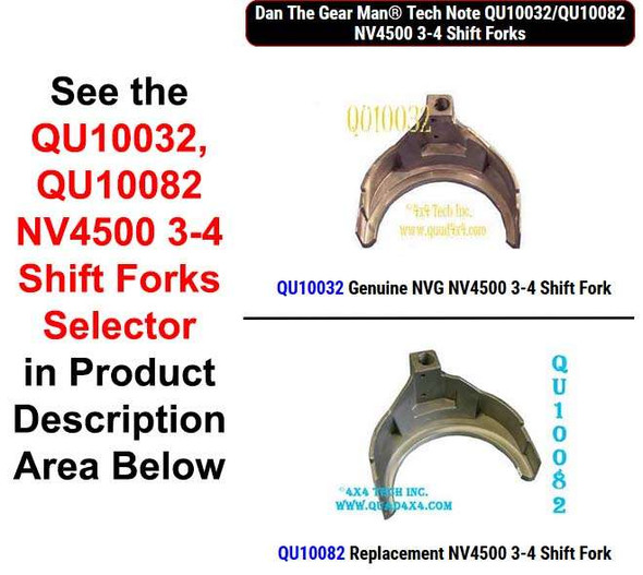 QU10032, QU10082 NV4500 3-4 Shift Forks Selector Torque King 4x4