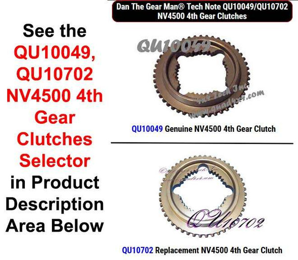 QU10049, QU10702 NV4500 4th Gear Clutches Selector Torque King 4x4