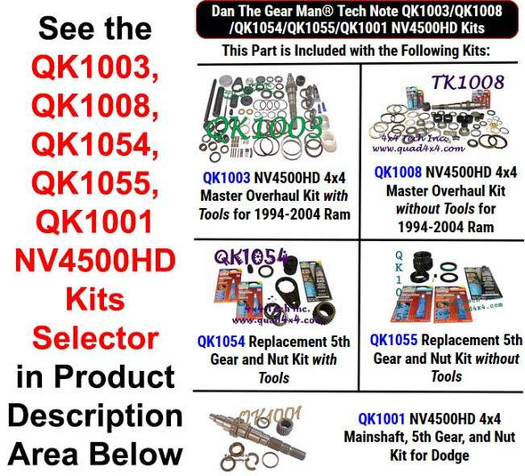 QK1003, QK1008, QK1054, QK1055, QK1001 NV4500HD Kits Selector Torque King 4x4