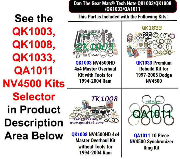QK1003, QK1008, QK1033, QA1011 NV4500 Kits Selector Torque King 4x4