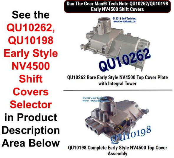 QU10262, QU10198 Early Style NV4500 Shift Covers Selector Torque King 4x4