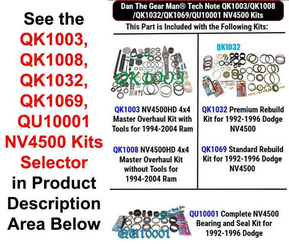 QK1003, QK1008, QK1032, QK1069, QU10001 NV4500 Kits Selector Torque King 4x4