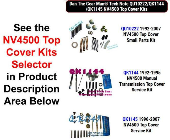 QU10222, QK1144, QK1145 NV4500 Top Cover Kits Selector Torque King 4x4
