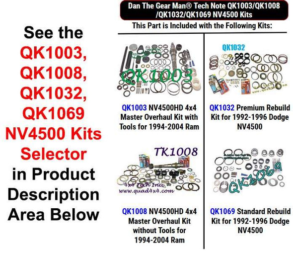 QK1003, QK1008, QK1032, QK1069 NV4500 Kits Selector Torque King 4x4