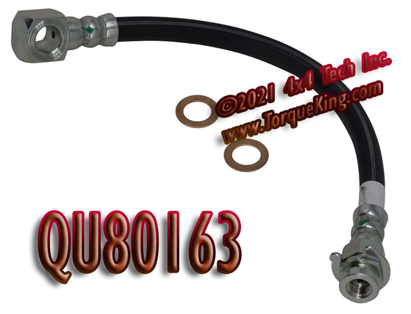 QU80163 Front Brake Hose for most 74-93 Dodge Dana 44 4x4s with Disc Brakes Torque King 4x4