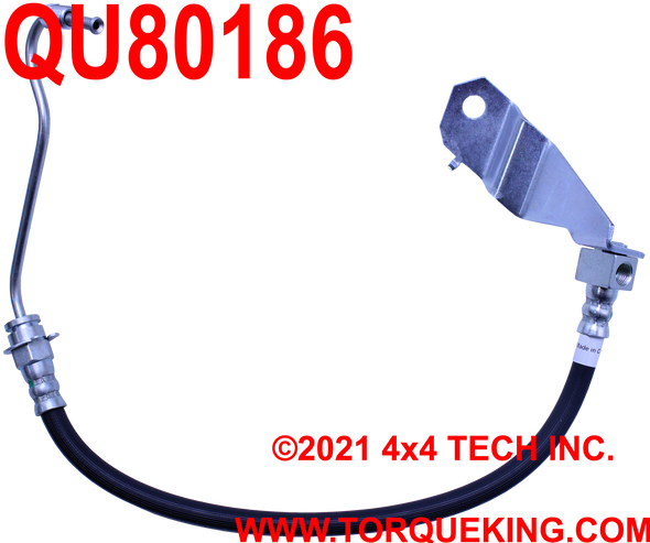 QU80186 Frame to Axle Brake Hose for 1977-1979 F150 Front Axles Torque King 4x4