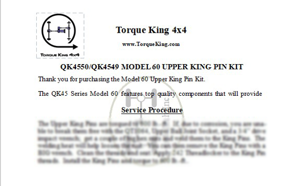 QK4550 TORQUE SPECS Torque King 4x4
