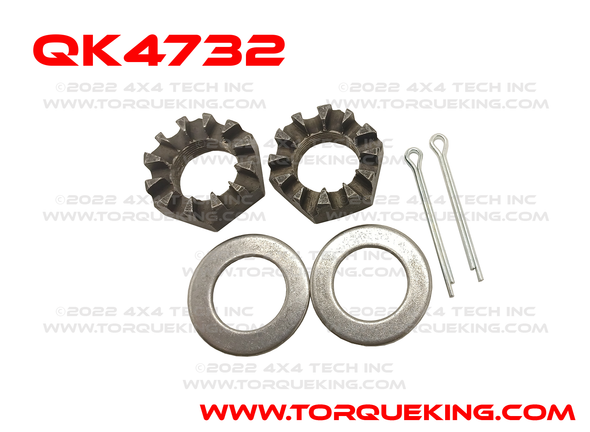 QK4732 Front Axle Shaft Nut and Washer Set for Dodge and Ram Torque King 4x4