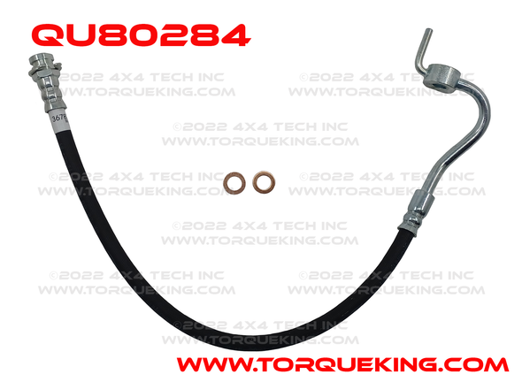 QU80284 Front Right 20" Long Disc Brake Hose for 73-75 F250, F350 4x2 Torque King 4x4