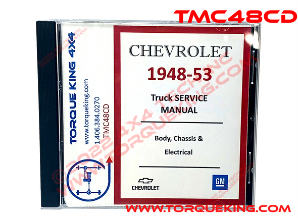 TMC48CD 1948-1953 Chevy and GMC Truck Factory Service Manual on CD Torque King 4x4