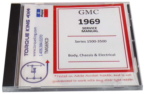 TMG69CD 1969-1970 GMC 100-300 Series Light Duty Truck Complete GMC Factory Shop Manual on CD Torque King 4x4