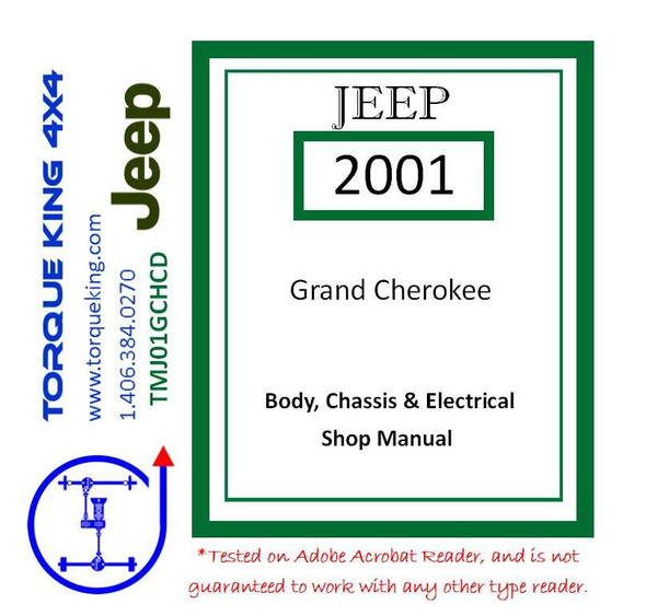 TMJ01GCHCD 2001 Jeep Grand Cherokee Factory Service Manual on CD Torque King 4x4