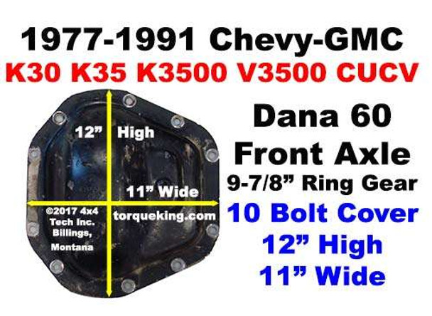 1977-1991 GM Dana 60 Front Axle Identification IDN-119 Torque King 4x4